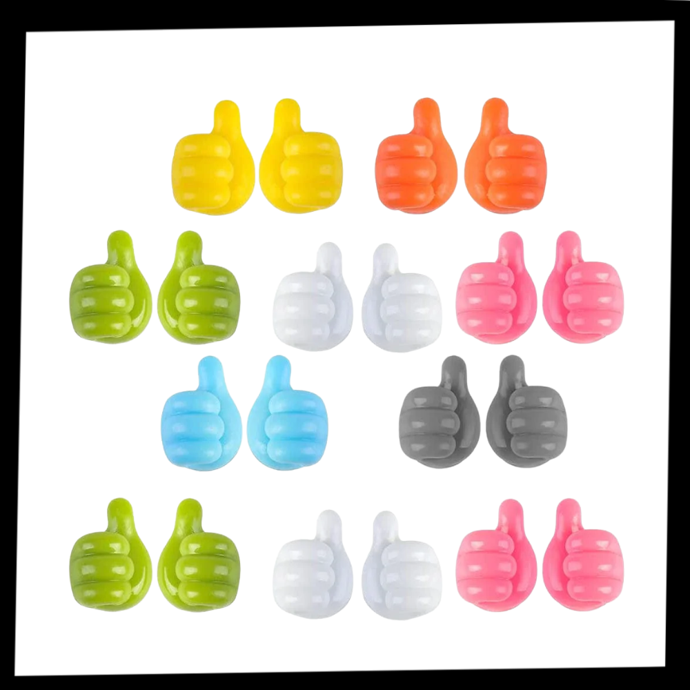 20-Pack Thumbs Up Wall Hooks - Package - Ozerty