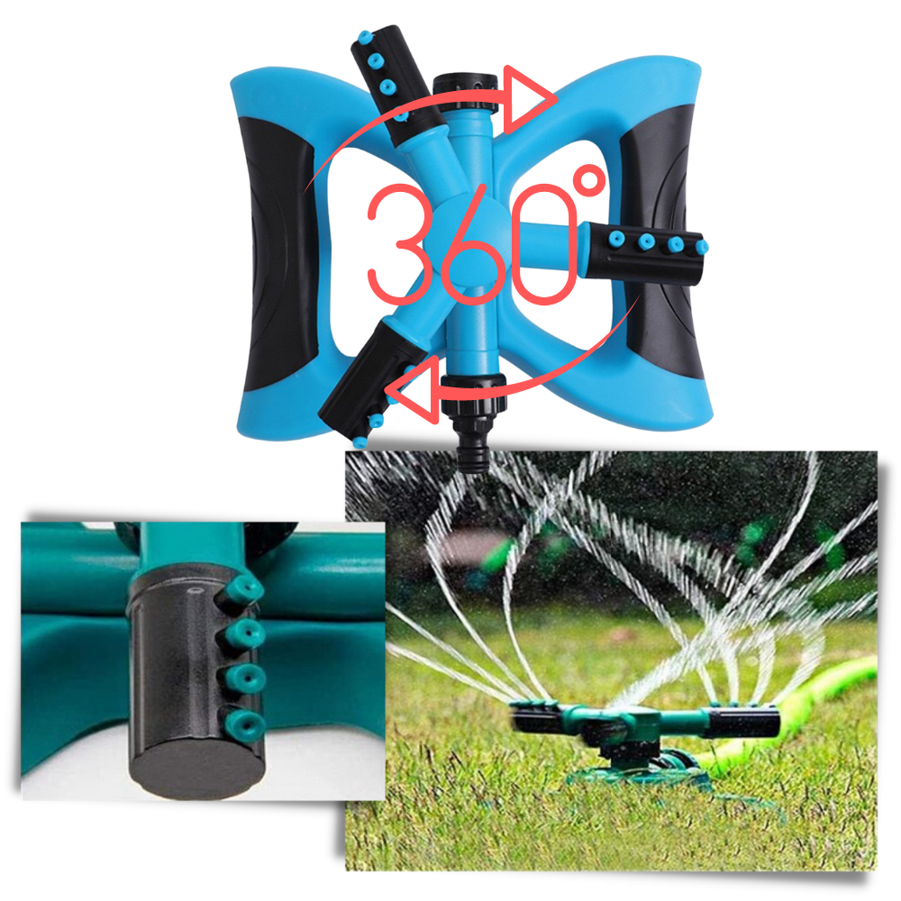 Tre-armet roterende - Perfekt roterende vandsprinkler - Justerbar 360° sprinklerhoved Ozerty Danmark