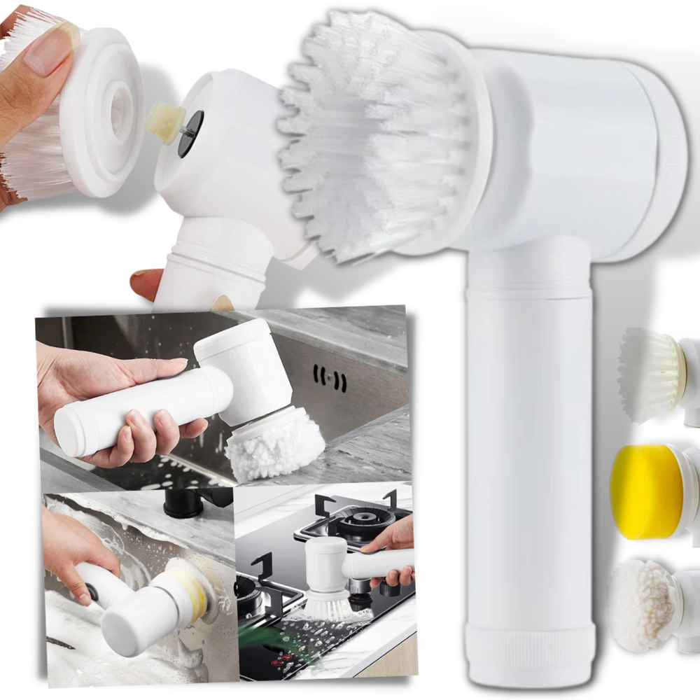 Cepillo eléctrico para fregar - cepillo de limpieza eléctrico inalámbrico - cepillo de limpieza recargable de mano - Ozerty