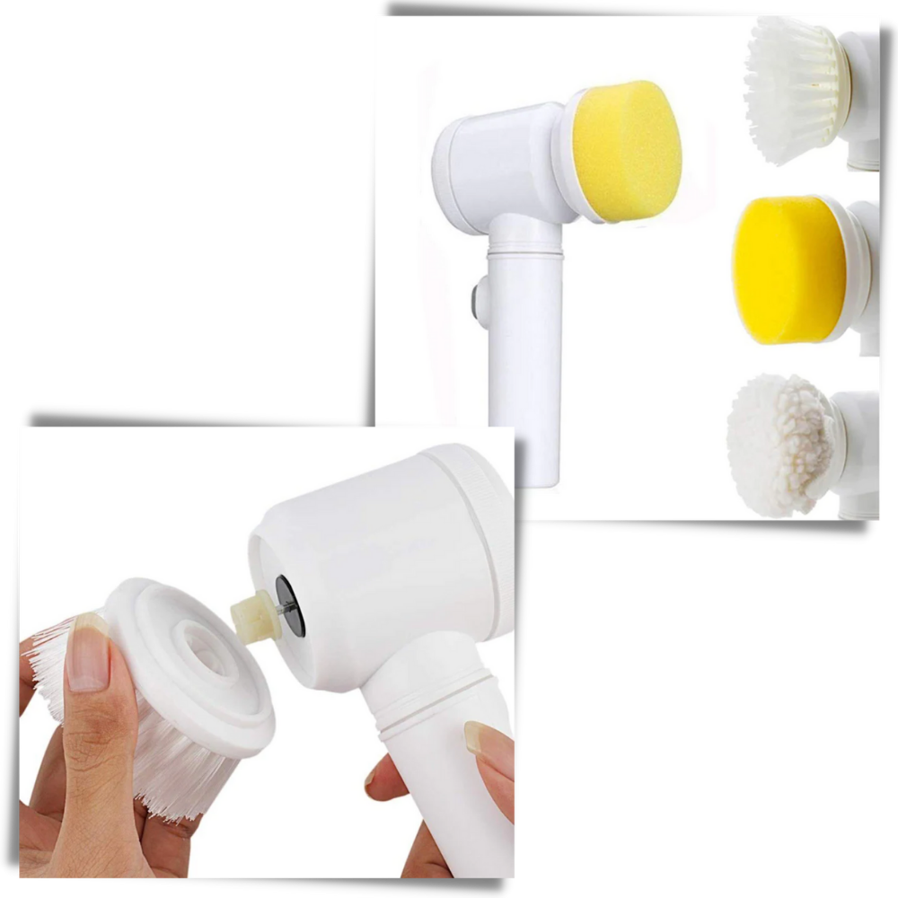 Hand-held Electric Cleaning Brush - Interchangeable Brush Heads -
