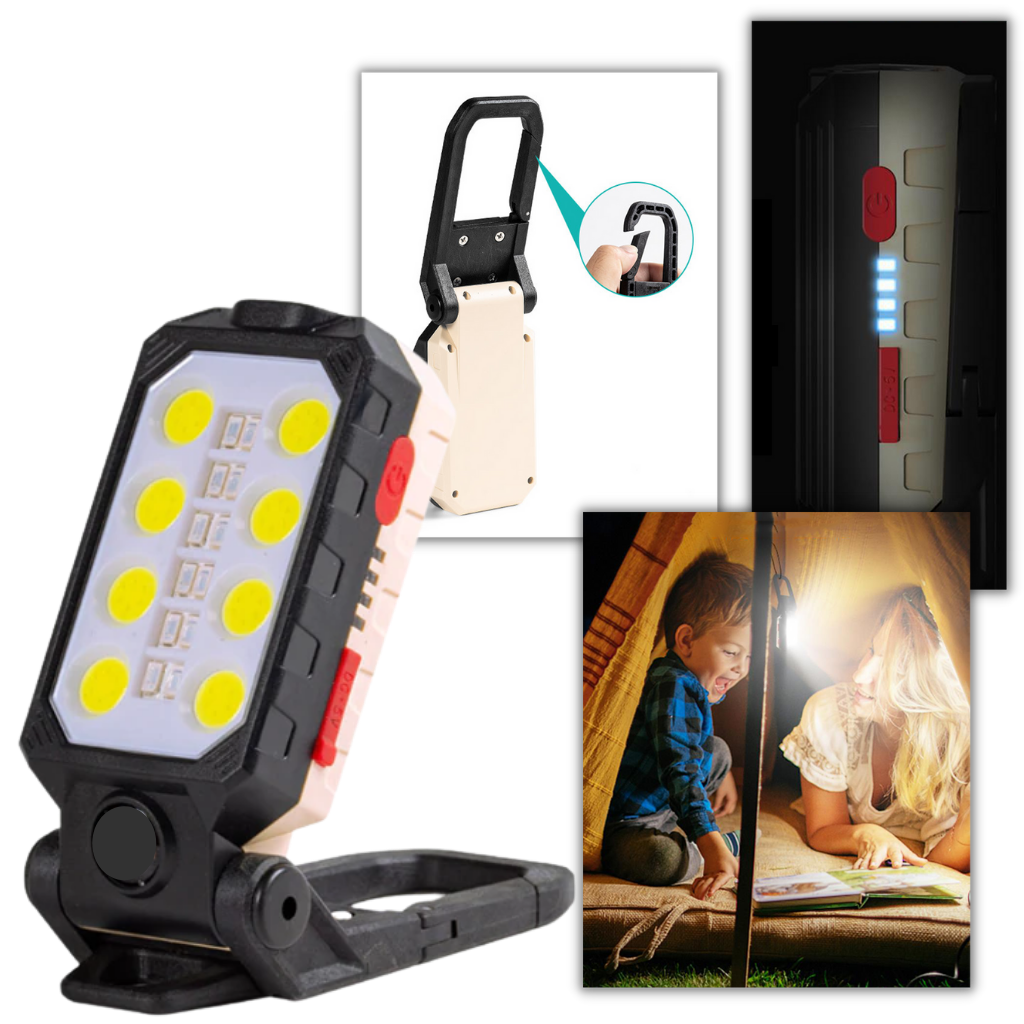 Torcia LED impermeabile regolabile - Lampada LED ricaricabile USB - Lanterna da campeggio con design magnetico - Ozerty