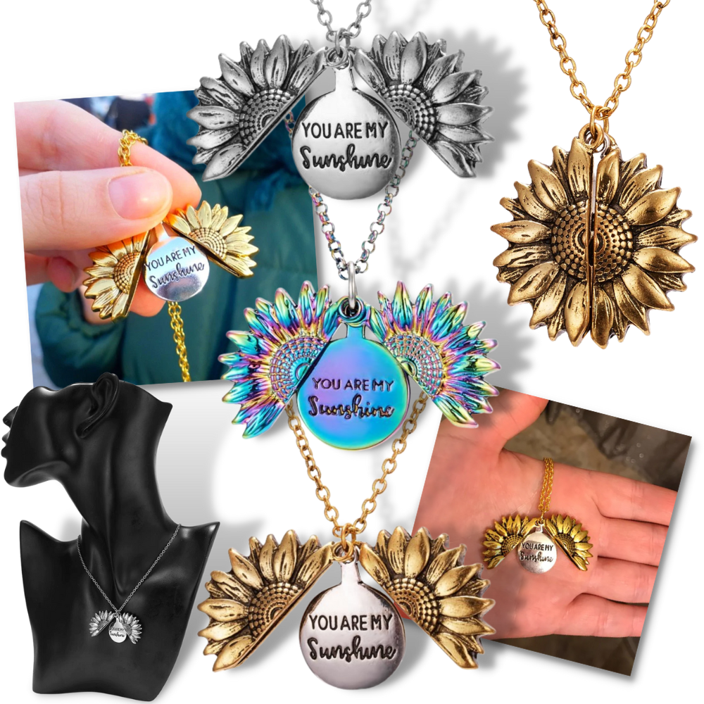 Sunflower-style Open Pendant - Sunflower Necklace Chain - Beautiful Sunflower Necklace - 
