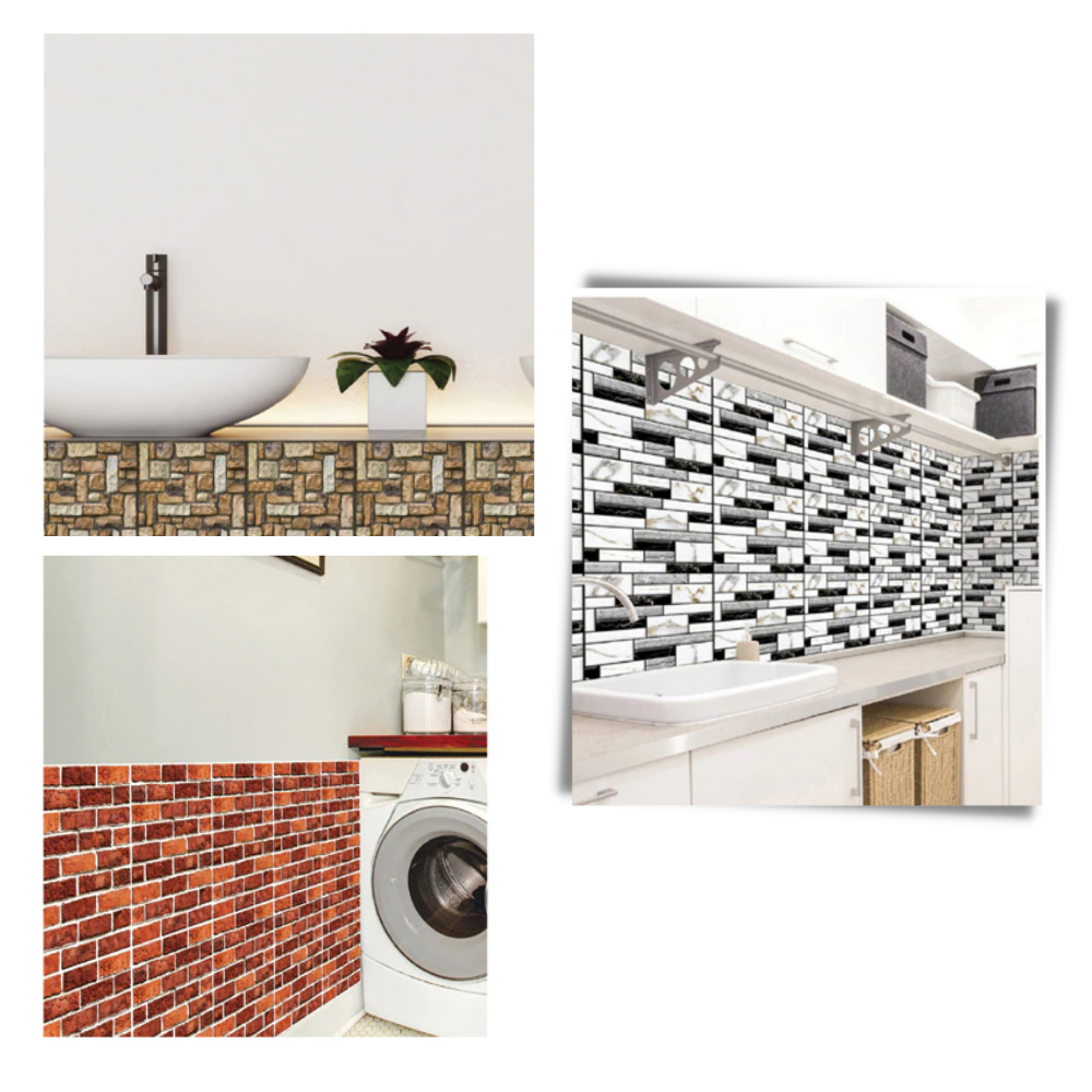 Självhäftande väggplattor - Användning i badrummet eller köket - Ozerty