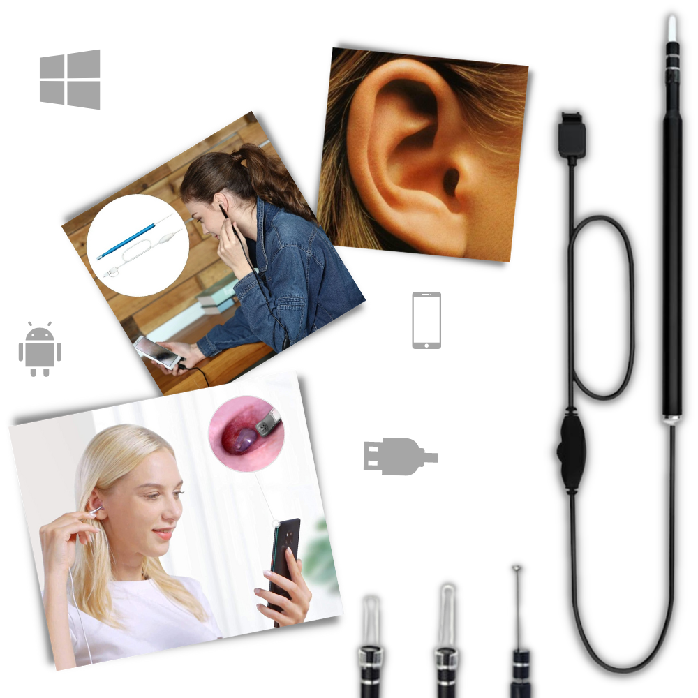 3 i 1 ørekamera │ øre-endoskop │ USB-vandtæt digitalt otoskop - Ozerty