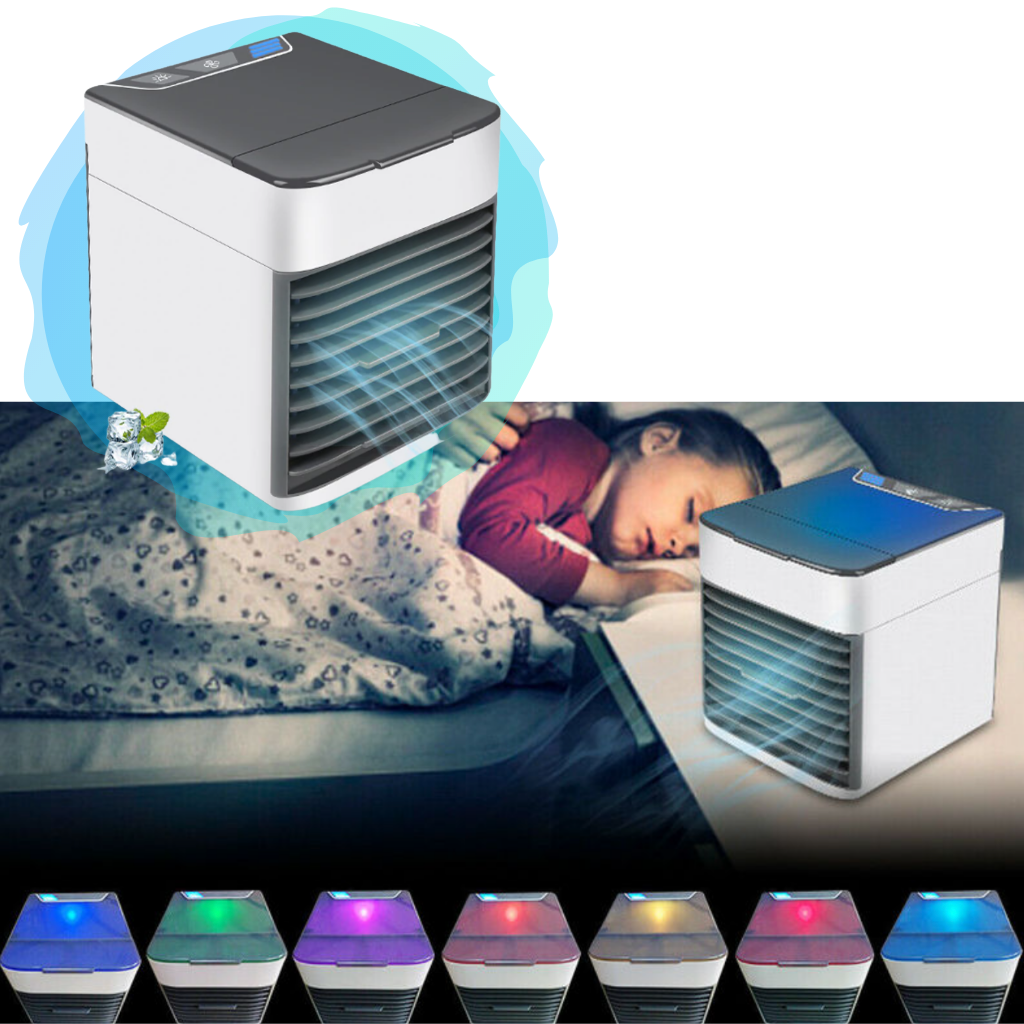 Mini climatiseur portable 3 en 1 - Design et éclairage - Ozerty