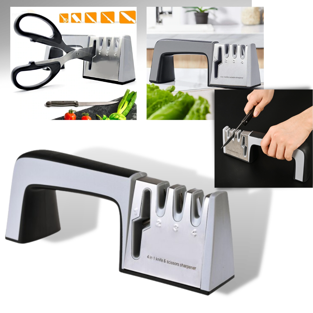 Efficient and Versatile Kitchen Knife Sharpener - Professional Kitchen Knife Sharpener - Tungsten Steel and Ceramic Kitchen Blade Sharpener -