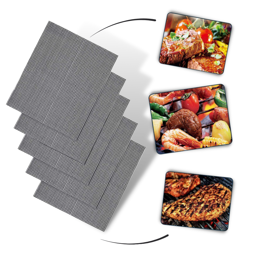 Grilles de cuisson anti-adhésives pour barbecue (5pcs) - Maille anti adhésive - Ozerty