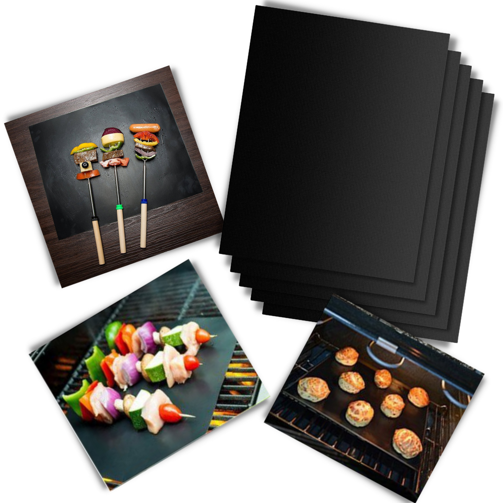 5stk premium ikke-klebrige grillmatter | Grillmatte | Grill matlagingsmatte - Ozerty