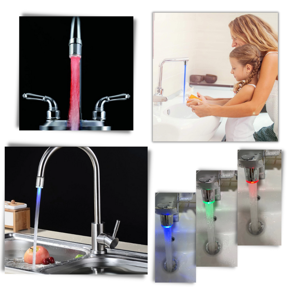 Tap Nozzle With Colour-Changing Temperature Sensor - Perfect for Bathrooms and Kitchens -