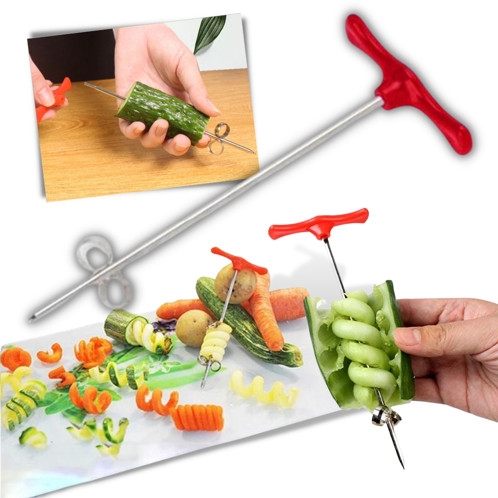 Verktyg för skärning av grönsaker med spiralformad kniv - spiralkniv för frukt - verktyg för att skära grönsaker med spiralskärare - Ozerty