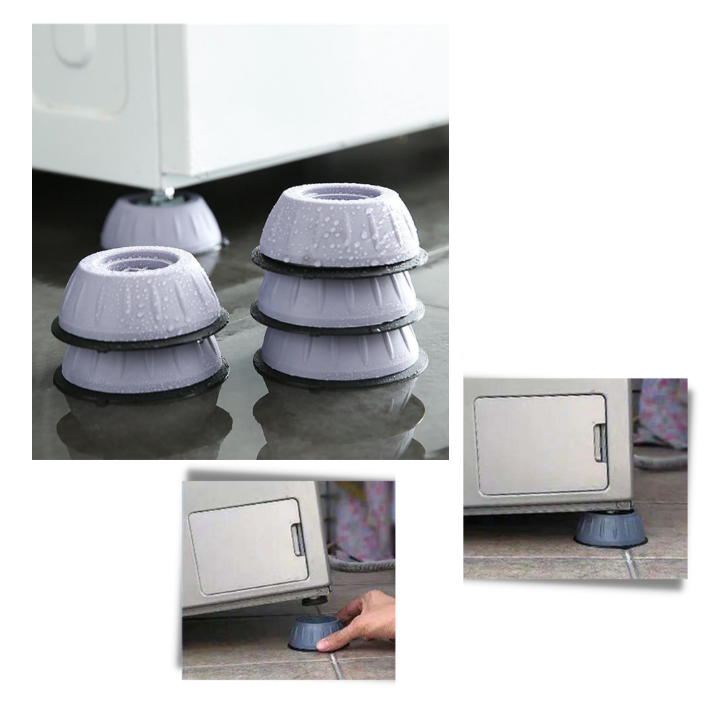 Pakke med 4 anti-vibrationsgummipuder til gummifødder - Nem installation - Ozerty