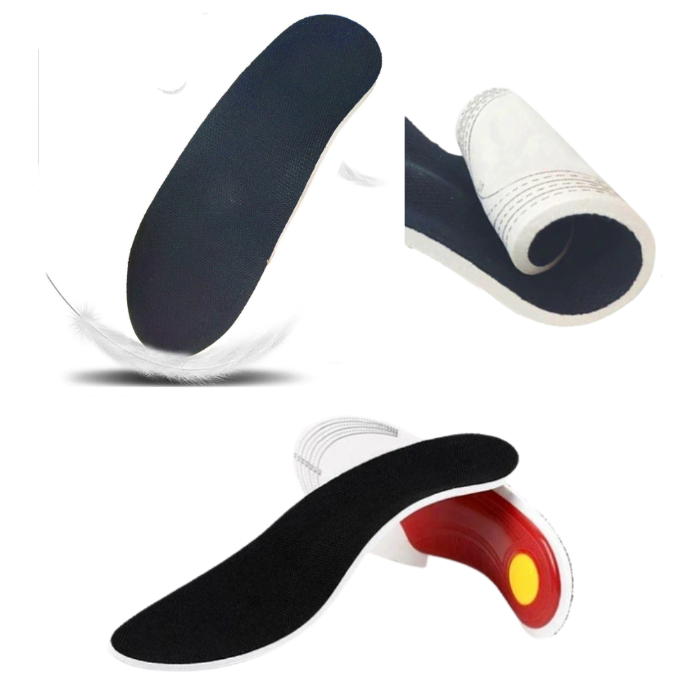 1 Pair of Firm Arch Support Insoles for Flat Feet - Comfortable and Breathable -