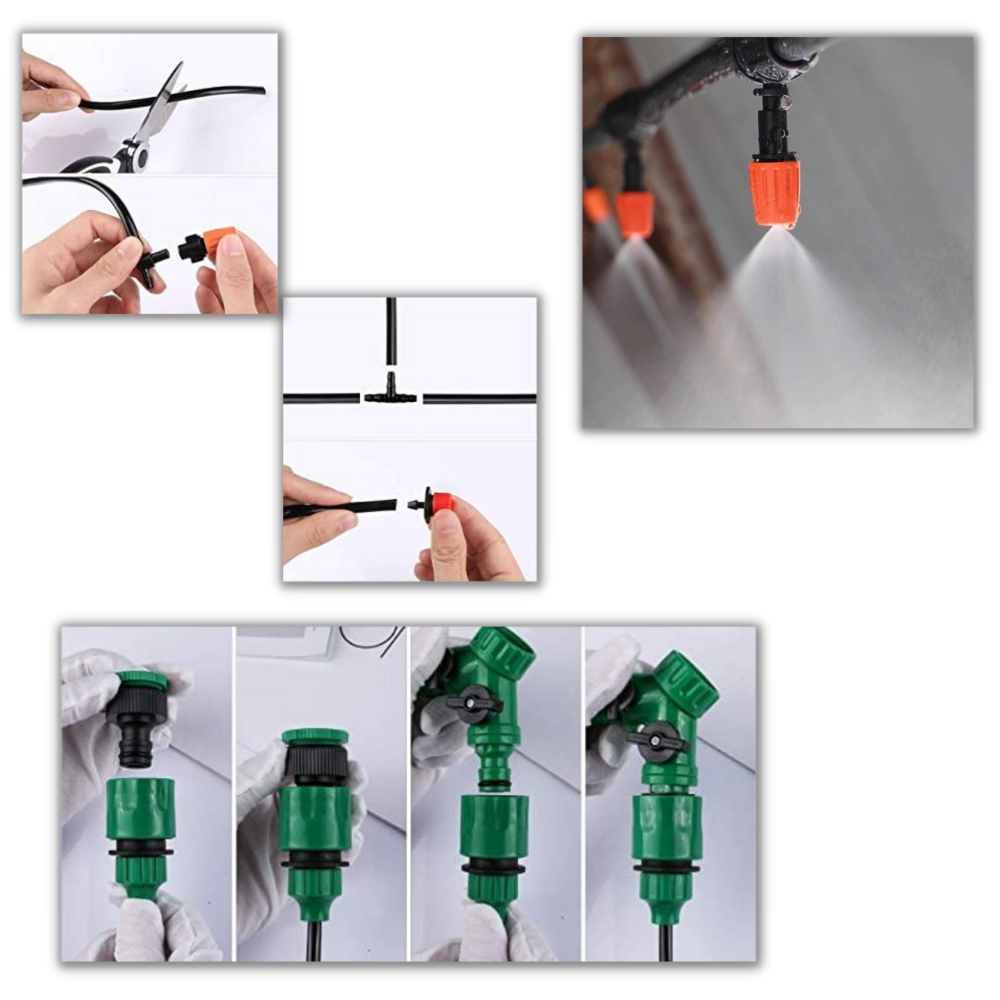 Kit de système d'irrigation de jardin  - Installez-le dans votre jardin ou votre terrasse - Ozerty