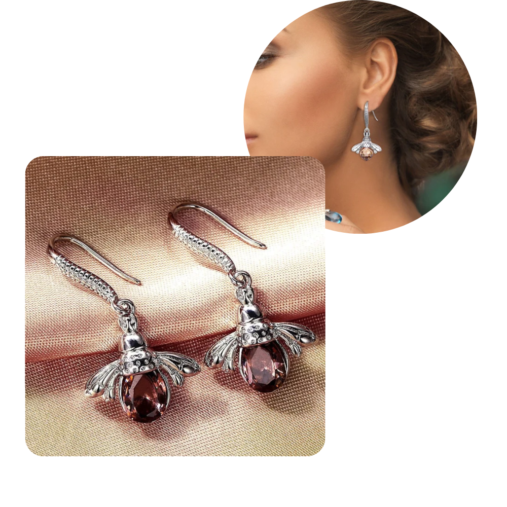 Boucles d'oreilles en forme d'abeille - Ozerty