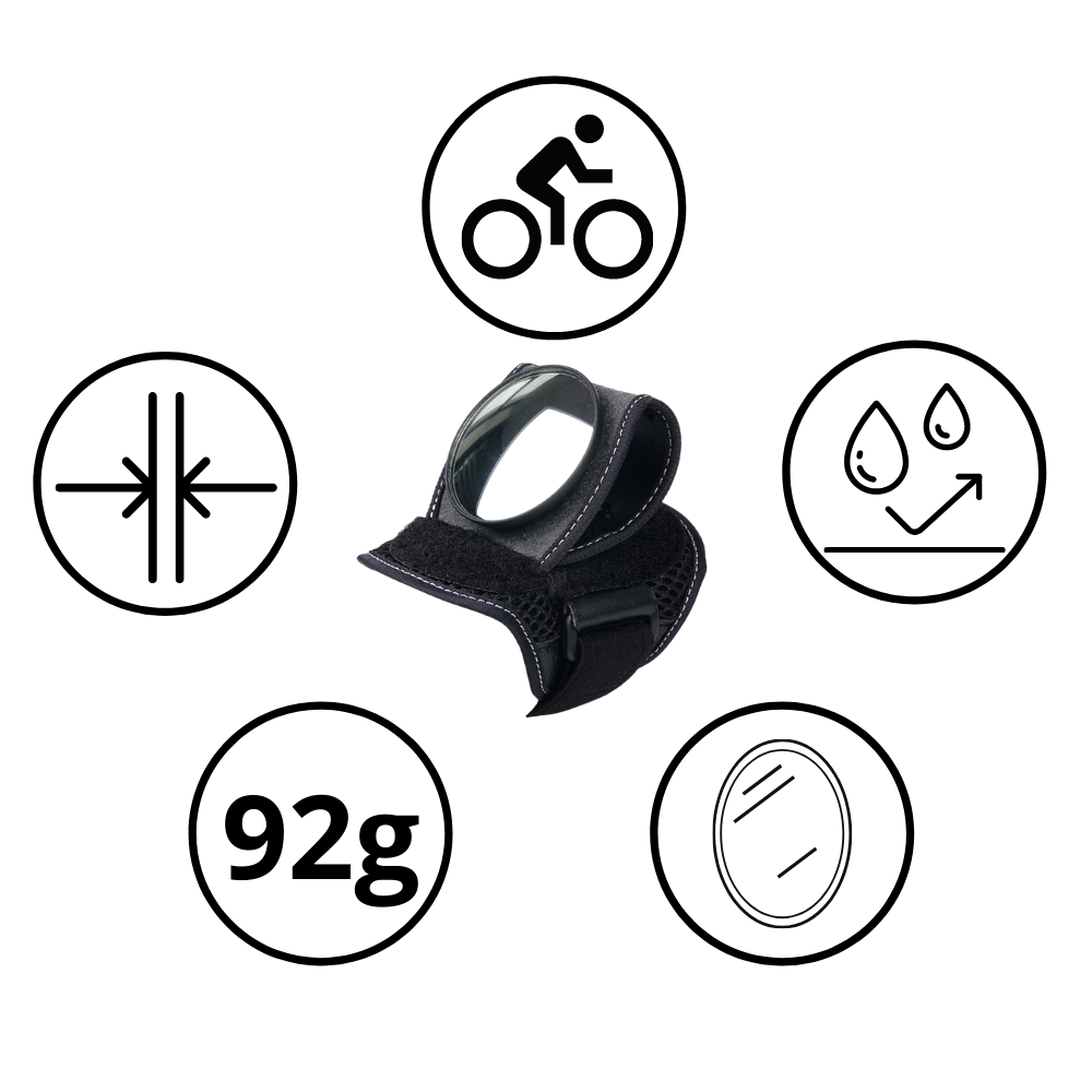 Rétroviseur de poignet pour bicyclette - Dimensions - Ozerty