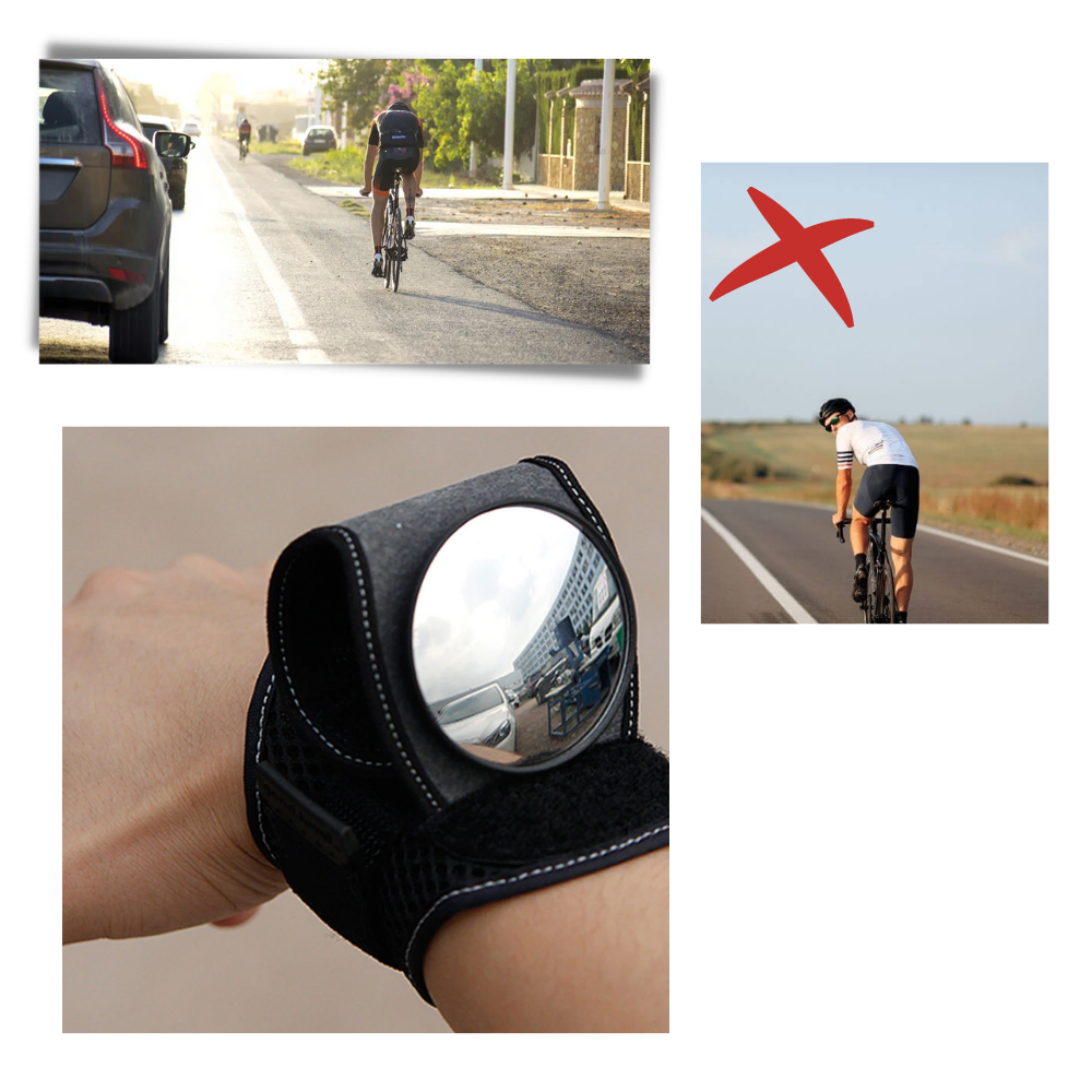 Bicycle Wrist Mirror - Wide Angle View - Ozerty