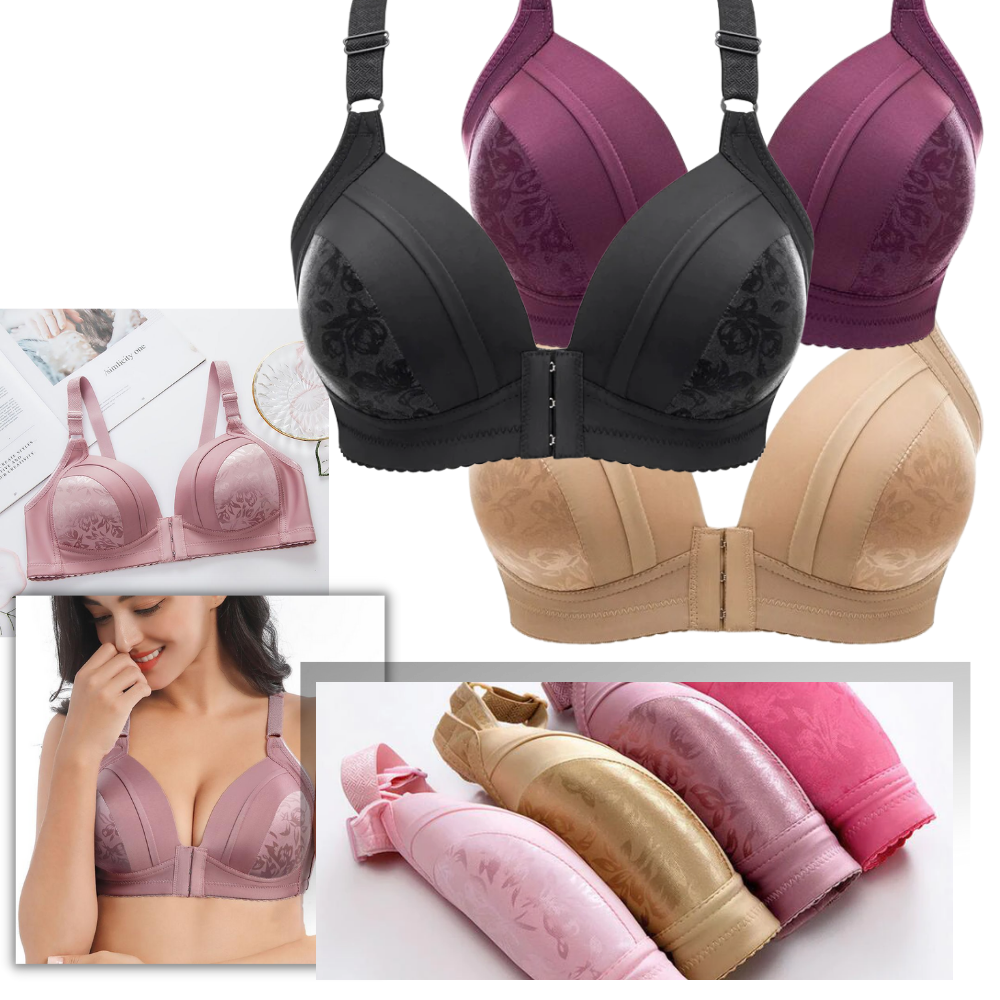 Women Push Up Bras Wirelessly │ Front Closure Push Up Bra │ Underwear - 