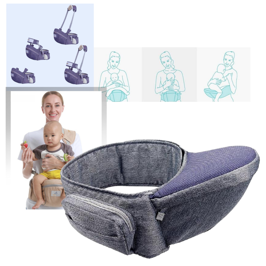 Asiento de transporte de cadera para bebés - Ergonómico - Absorción de choques engrosada - Seguro - Ozerty