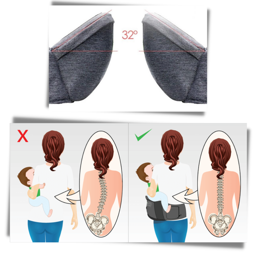 Baby carrier seat to be fixed on the hips - A baby carrier with an ergonomic design - Ozerty