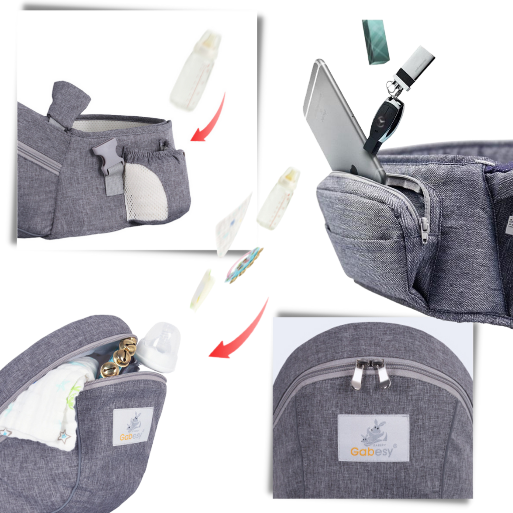 Baby Hip Carrier Seat  - Side Pockets  - 