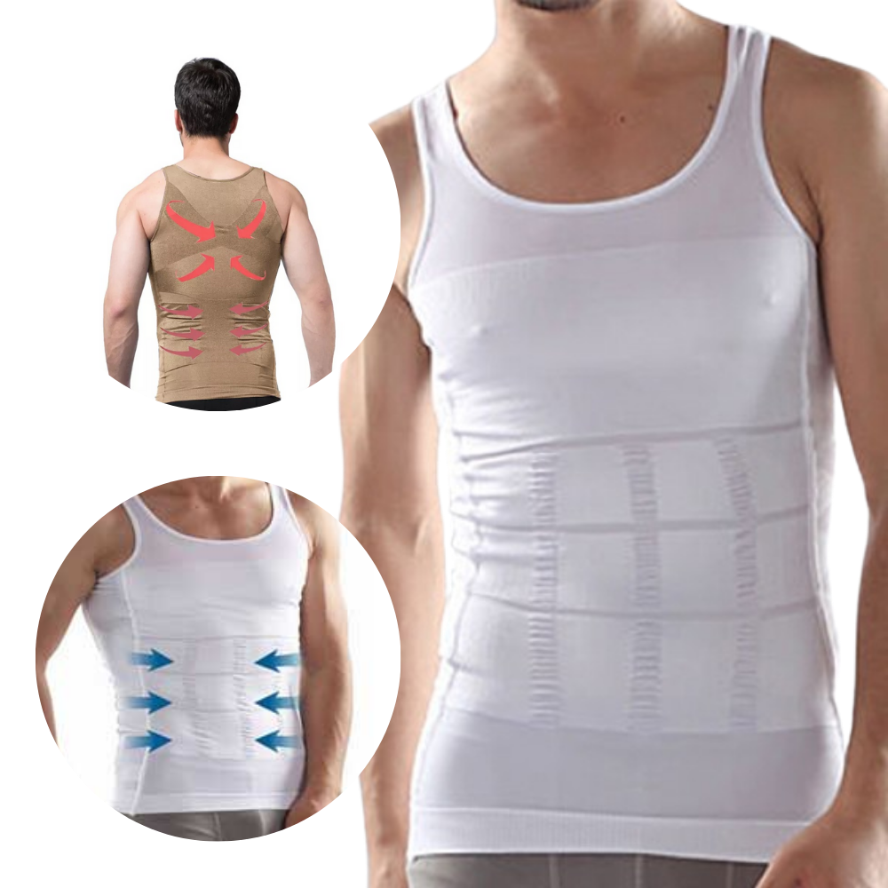 Slimming Body Shaper Undershirt - Strongly Woven - Advanced Compression - 