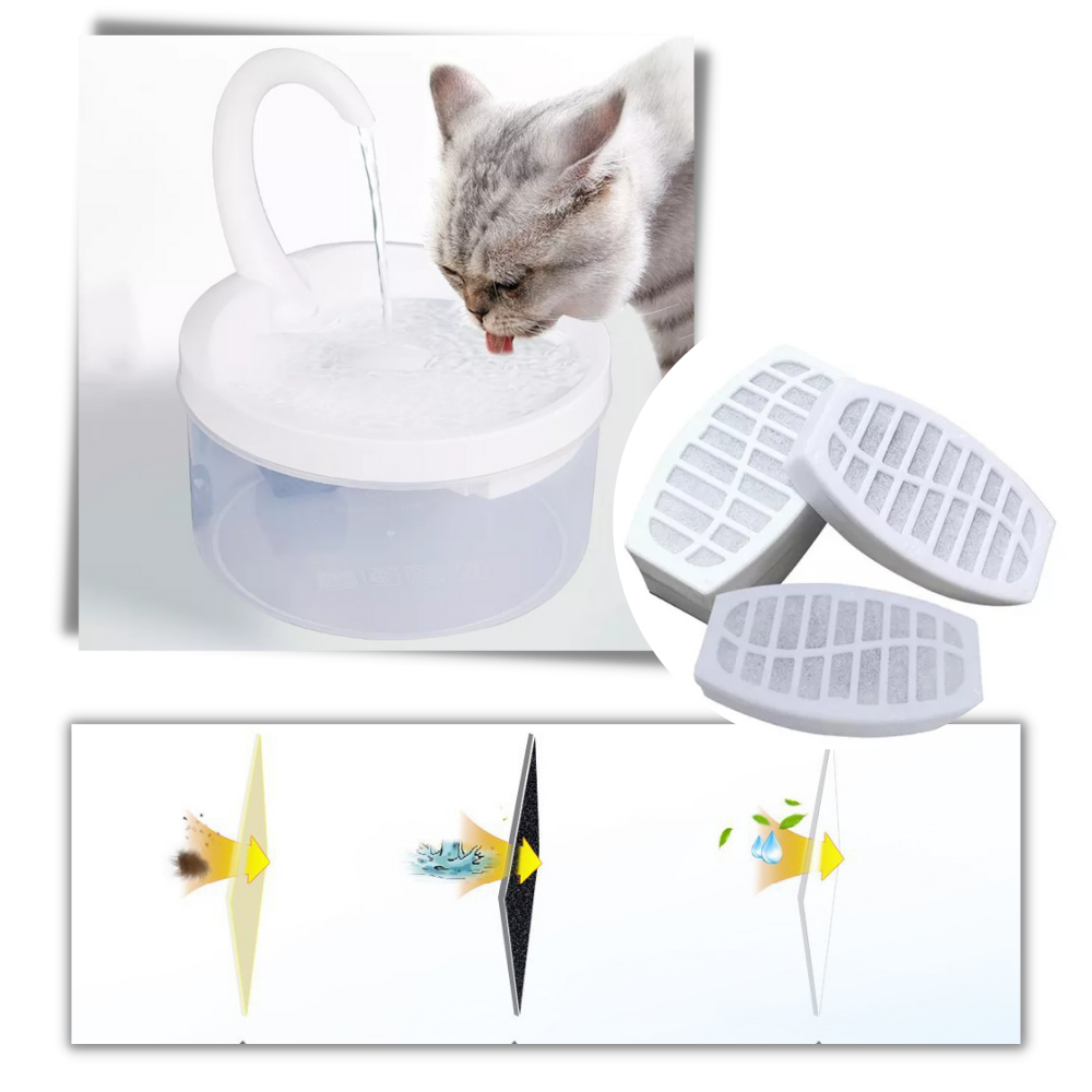 Fontaine d'eau automatique pour chat avec lumière LED - Système de purification - Ozerty