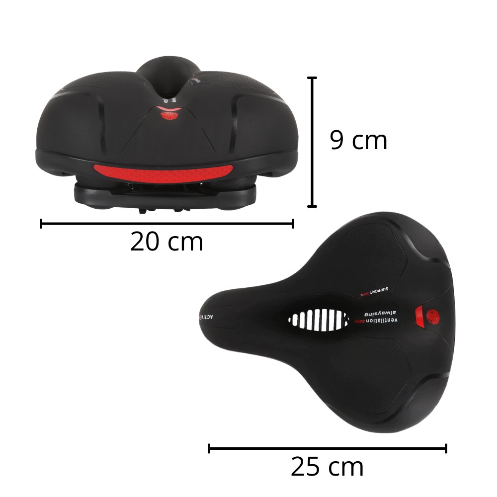 The Ultimate Ultra Soft Cycling Saddle - Dimensions - 