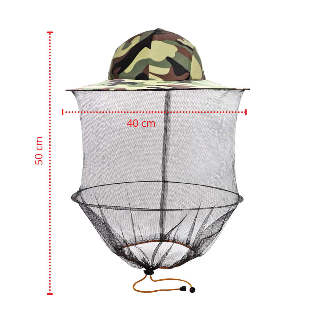 Camouflage Imkerhut mit Nylon-Netzschleier - Dimensions - Ozerty