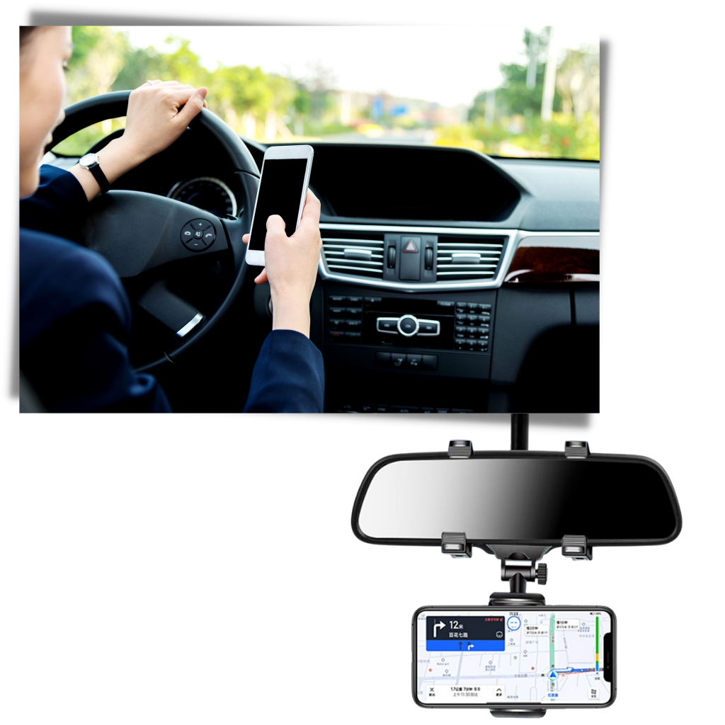 Car Rearview Mirror Phone Holder - Rear View Mirror Phone Holder - Ozerty