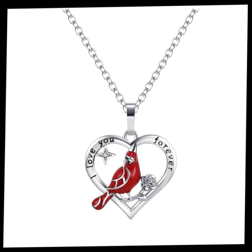 Cardinal Heart Pendant Necklace - Package - 