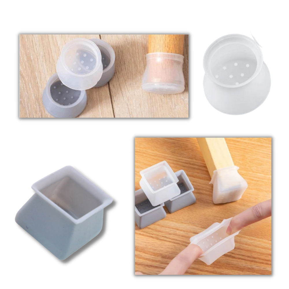 Pack de 8 protections en silicone pour pieds de meubles - Une large variété d'utilisations - Ozerty