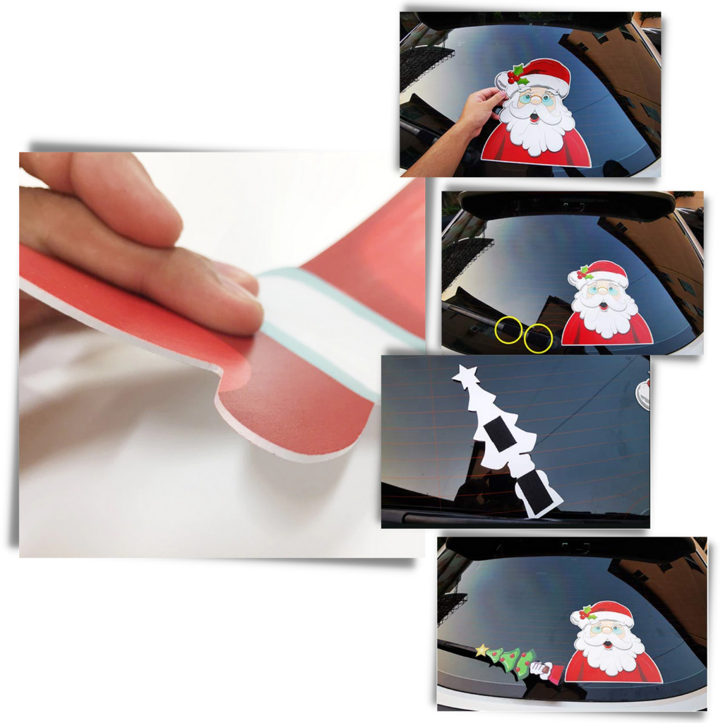 Christmas Windscreen Wiper Sticker - Easy Installation -