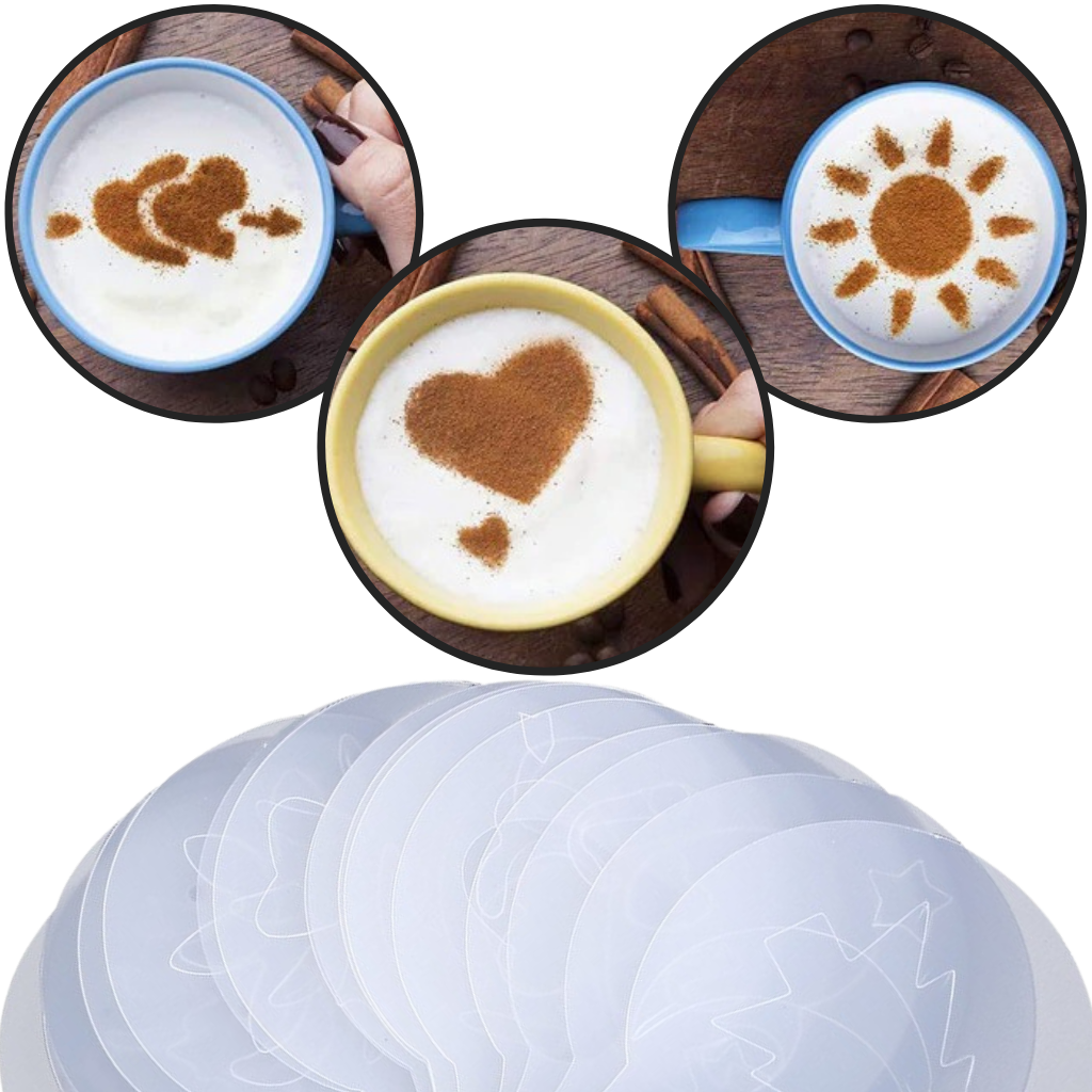 Schabloner för kaffe (16 st) - Elegant touch på kaffet - Ozerty