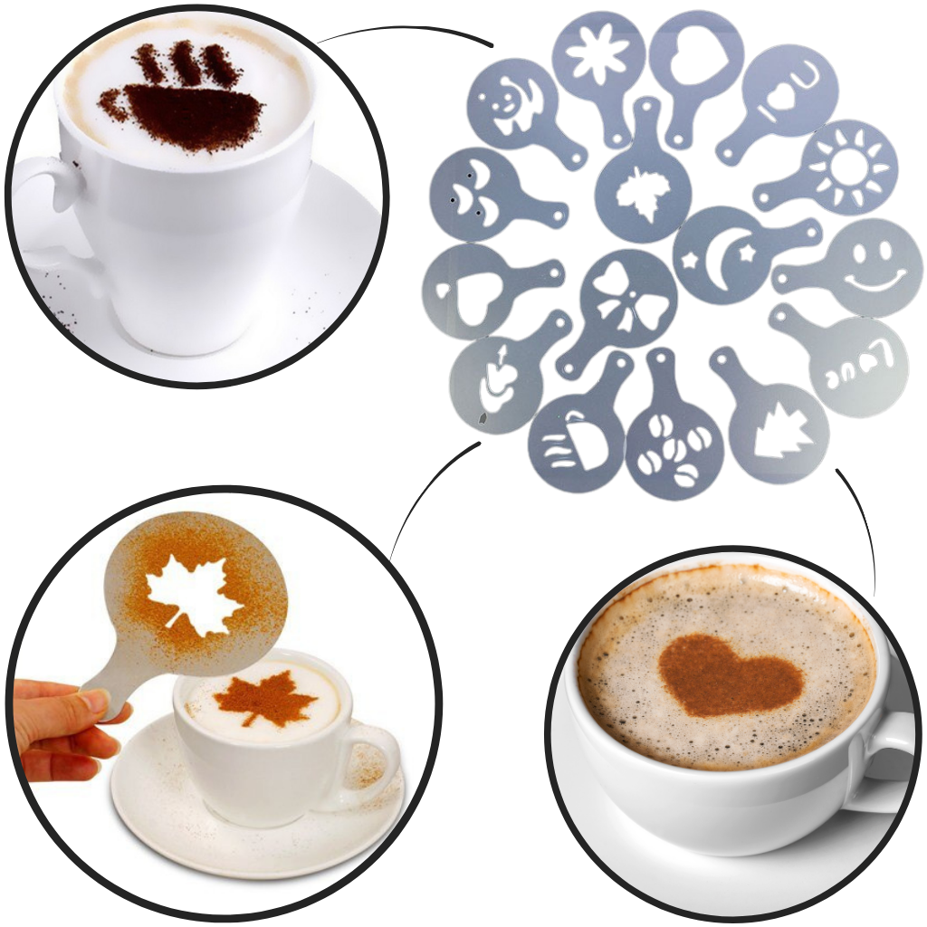 Stencil per caffè Cappuccino Latte Stampi per baristi - Ozerty