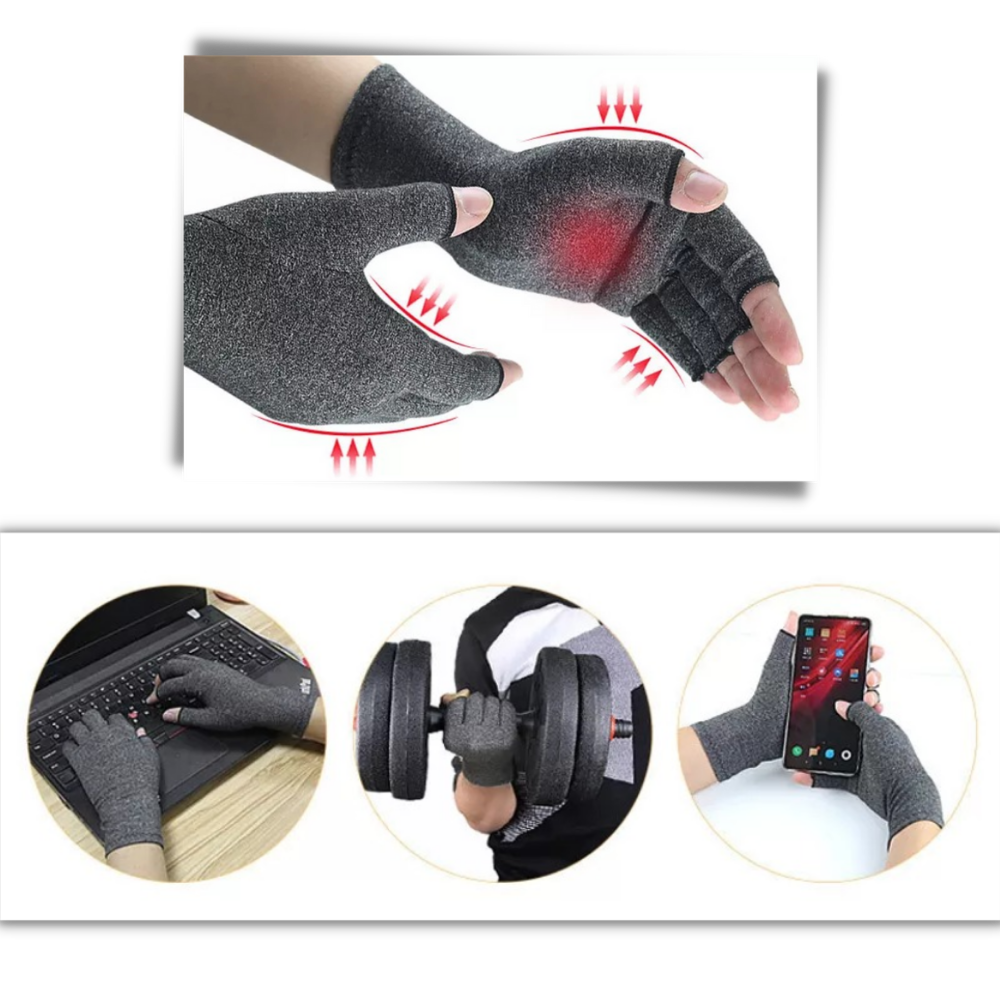 Gants de compression antidouleurs articulaires - Matière de haute qualité - Ozerty