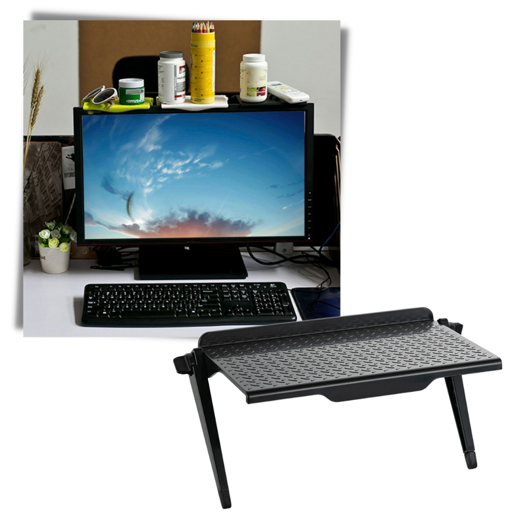 Multifunksjonell skjermhylle skrivebord  - Bidrar til å spare plass  - Ozerty