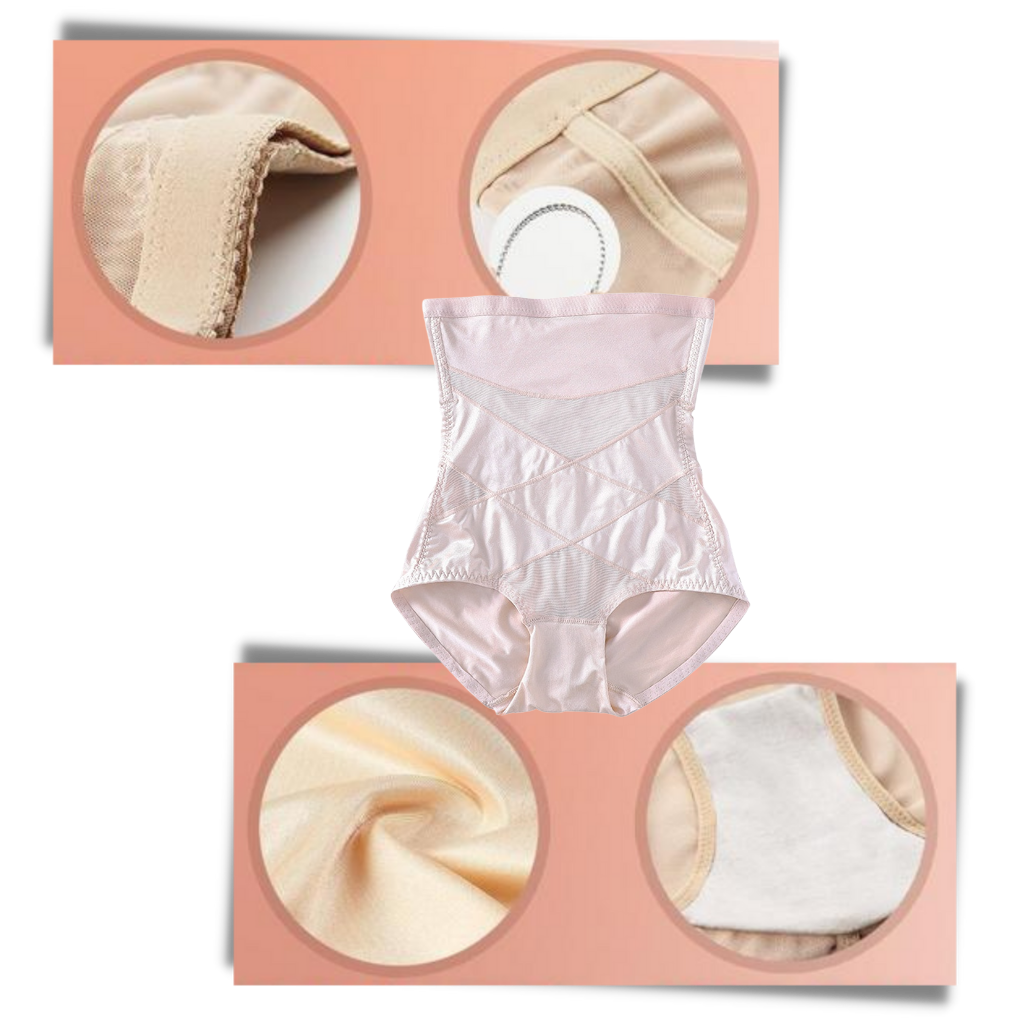 Sous-vêtements de maintien à compression croisée amincissante pour les abdominaux - Conception respirante - Ozerty