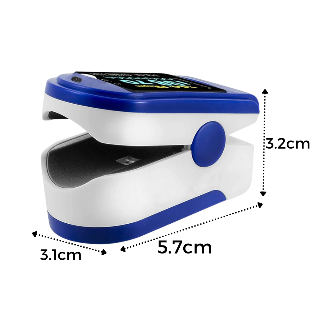 Digital Fingertip Pulse Oximeter - Dimensions - Ozerty