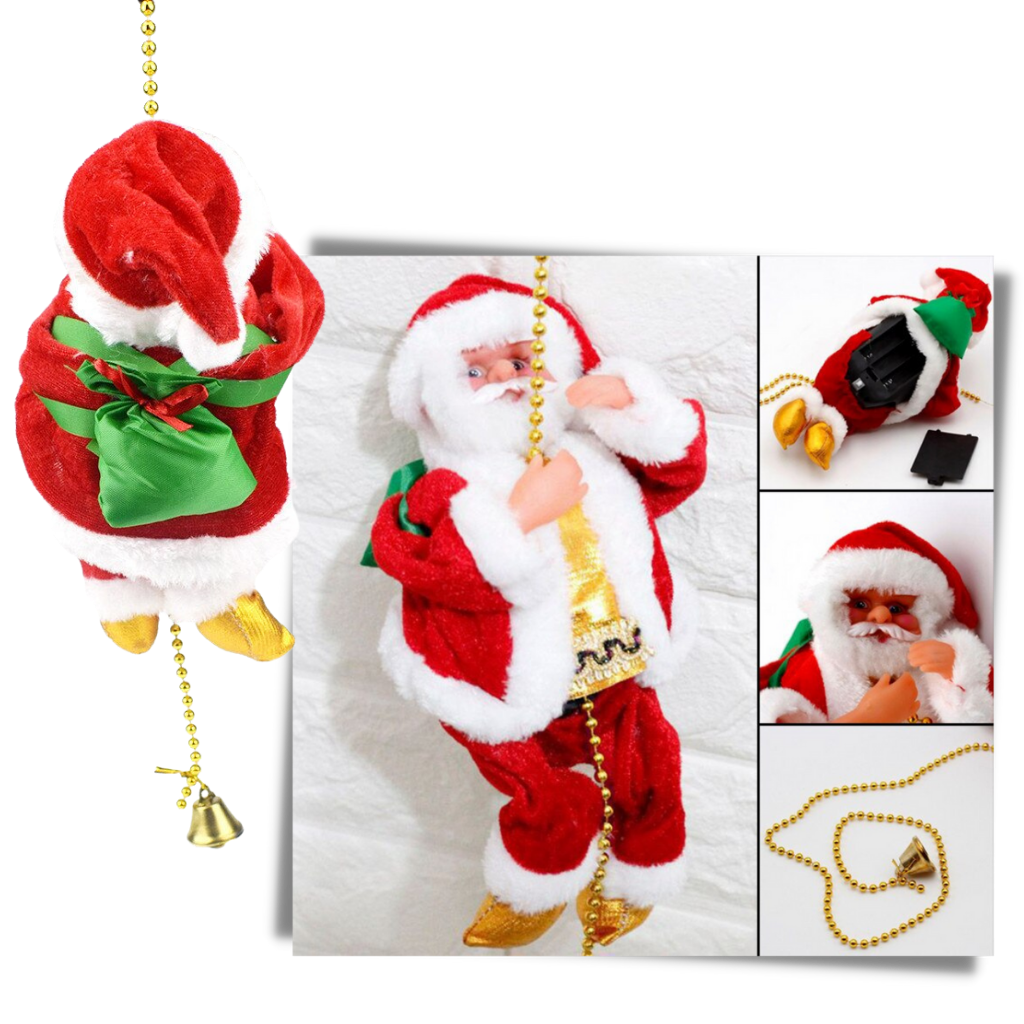Decorazione Babbo Natale elettrico rampicante  - Materiali di alta qualità - Ozerty