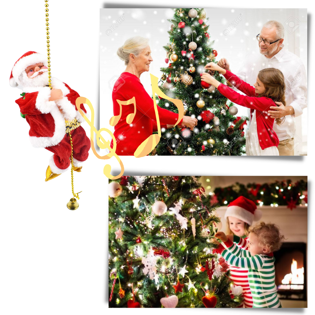 Décoration électrique : Père Noël qui escalade - Jouet de stimulation sensorielle - Ozerty