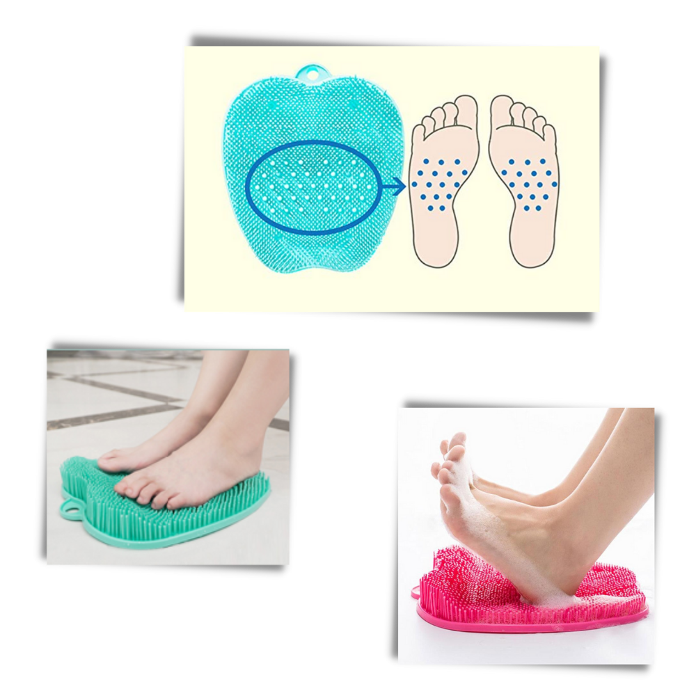 Shower Foot Massager Scrubber & Cleaner Mat  - 3-in-1 Shower Mat -