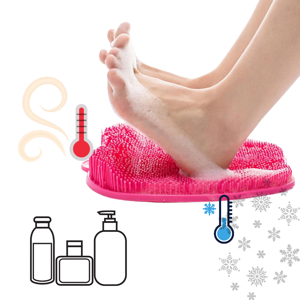 Tapis de douche nettoyant et exfoliant pour le massage des pieds - Matériau flexible et durable - Ozerty