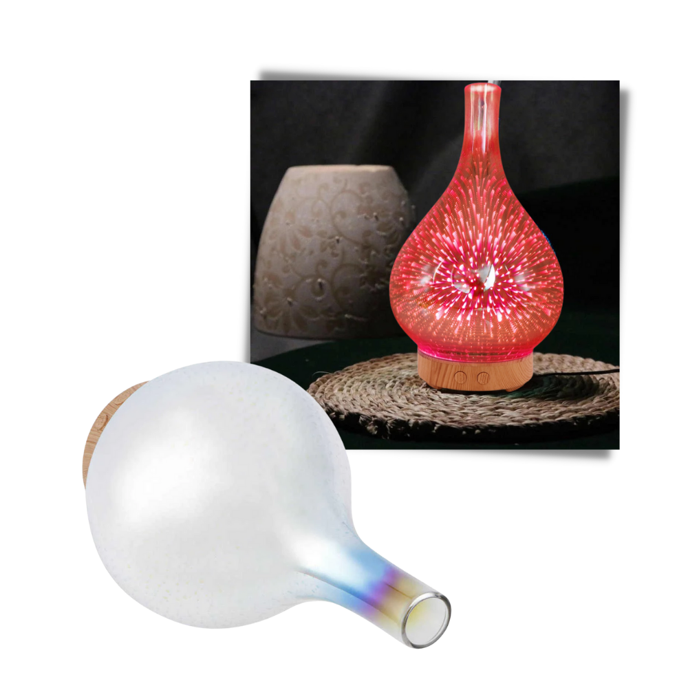 Diffuseur d'huiles essentielles motif feux d'artifice en forme de vase - Conception de feux d'artifice - Ozerty