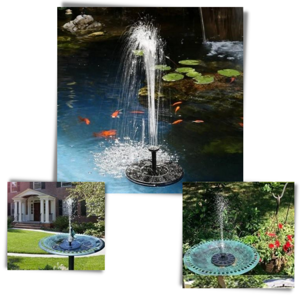 Fontaine flottante à énergie solaire - Décoration de jardin facile à installer - Ozerty