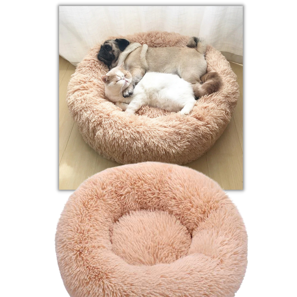 Cama para mascotas Fluffy Plush Donut - Cojín confortable - Ozayti