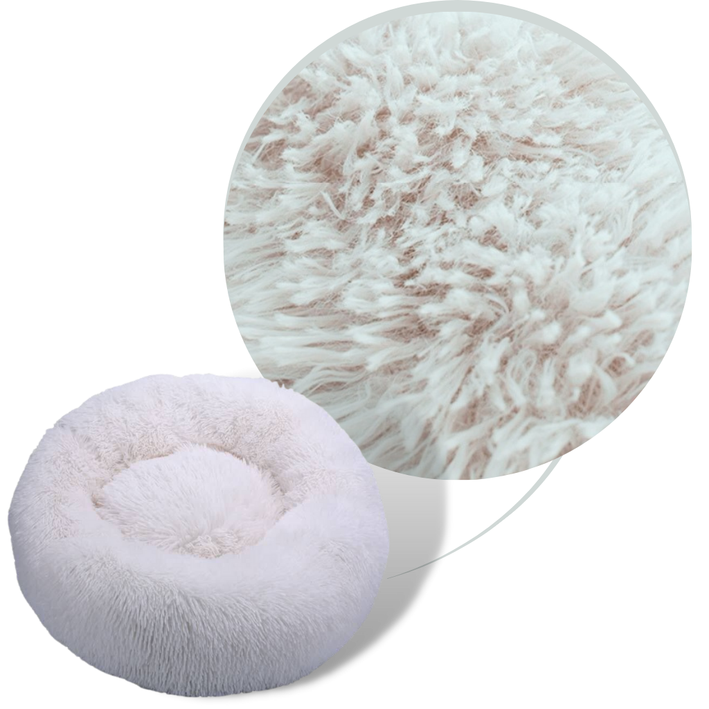 Lit en peluche en forme de donut pour animaux de compagnie - Qualité conforme aux normes pour animaux de compagnie - Ozerty