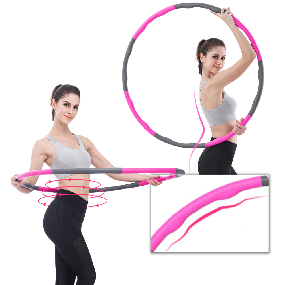 Padded Fitness Hula Hoop Adjustable  - ERGONOMIC DESIGN - Ozerty