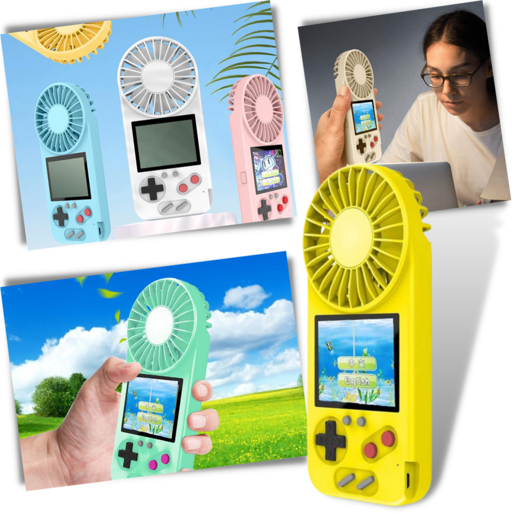Retro-spelkonsol med fläkt - Handhållen konsol för flera spel med fläkt - 500-i-1 mobilkonsol - Ozerty