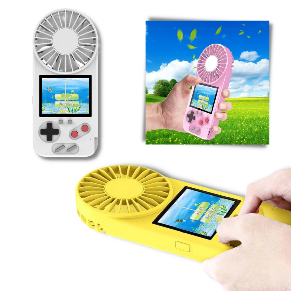 Multi-Game Hand-Held Console with Fan - Multiple Game Options - 