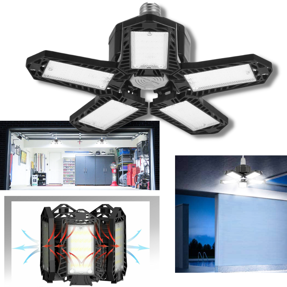 Garage Light with 5 Foldable Panels │ Foldable Garage LED Lights - 